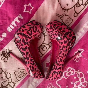 y2k Pink Cheetah Heels